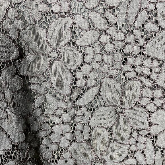 LOFT Floral lace Dress ruffle sleeves Dusty blue/gray size: 4 - Picture 2 of 5
